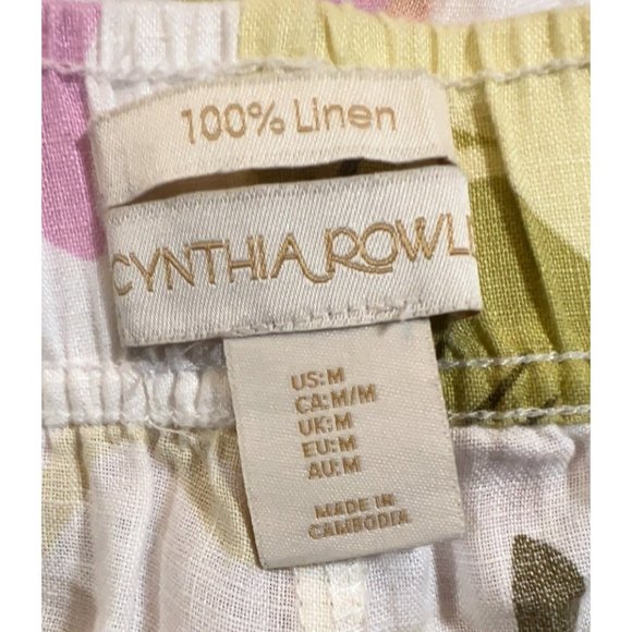 Cynthia Rowley 100% Linen pant Medium Wide Leg Cropped - Picture 4 of 7
